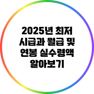 2025년 최저 시급과 월급 및 연봉 실수령액 알아보기