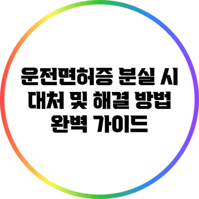 운전면허증 분실 시 대처 및 해결 방법 완벽 가이드