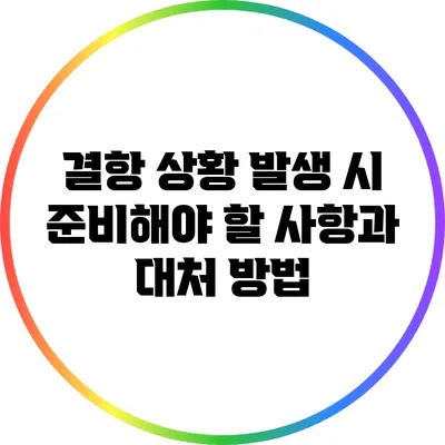 결항 상황 발생 시 준비해야 할 사항과 대처 방법