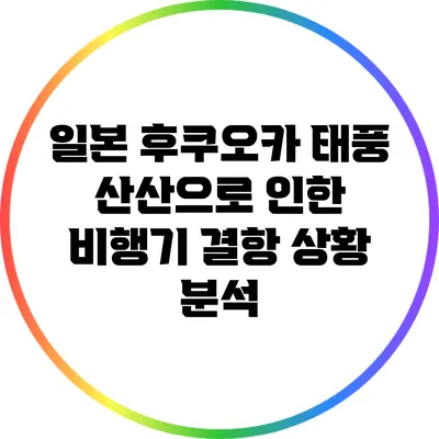 일본 후쿠오카 태풍 산산으로 인한 비행기 결항 상황 분석