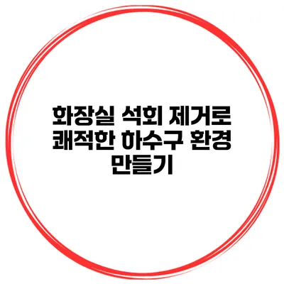 화장실 석회 제거로 쾌적한 하수구 환경 만들기